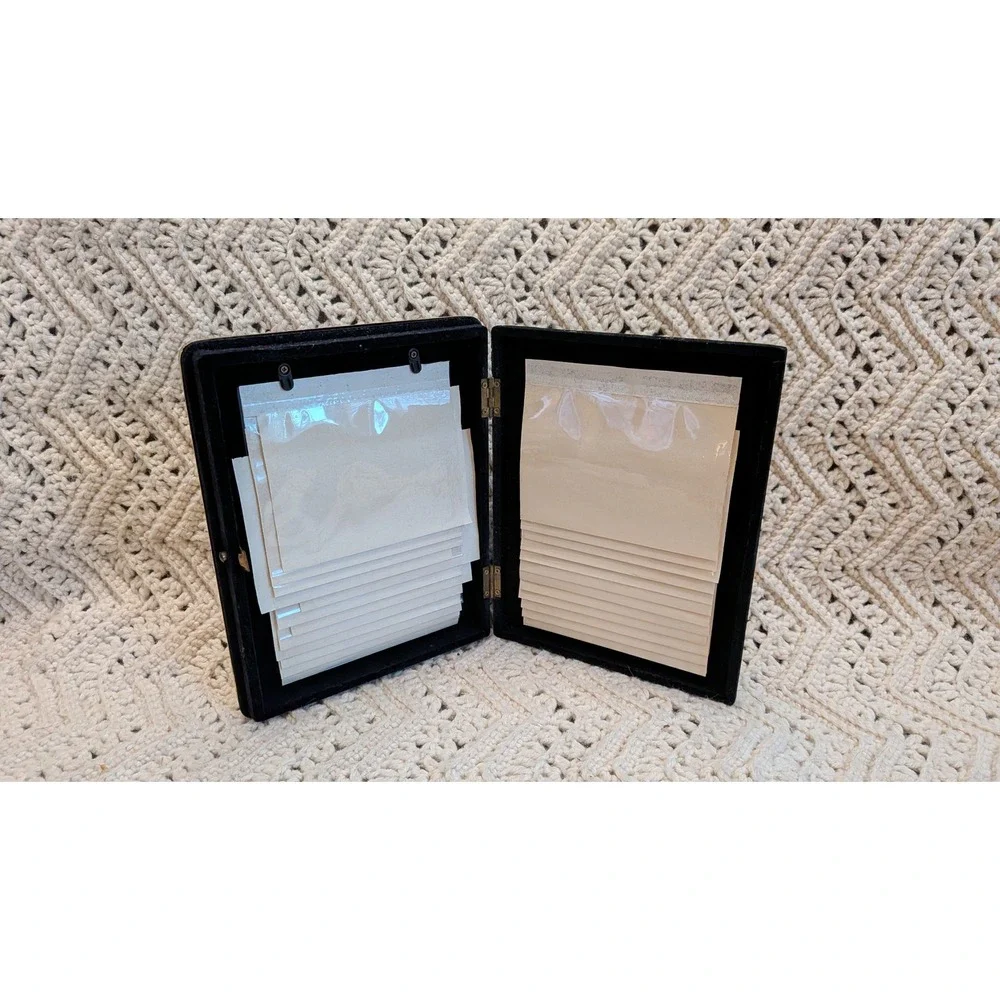 Vintage Brass Tiered Picture Frame with Hinged Photo Storage Box Velvet Back 8x6